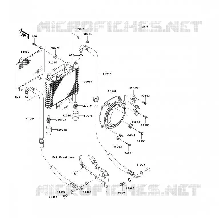 RADIATEUR D'HUILE Kawasaki QUAD 360 2003 KVF360 4X4  KVF360-A1