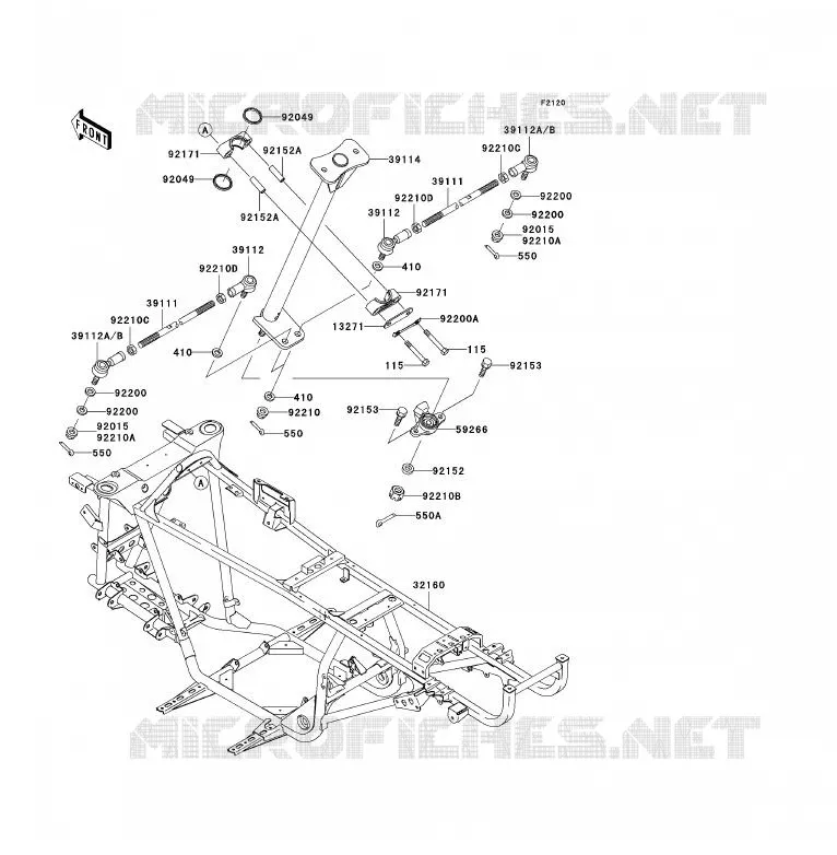 CH&Acirc;SSIS Kawasaki QUAD 360 2003 KVF360 4X4  KVF360-A1