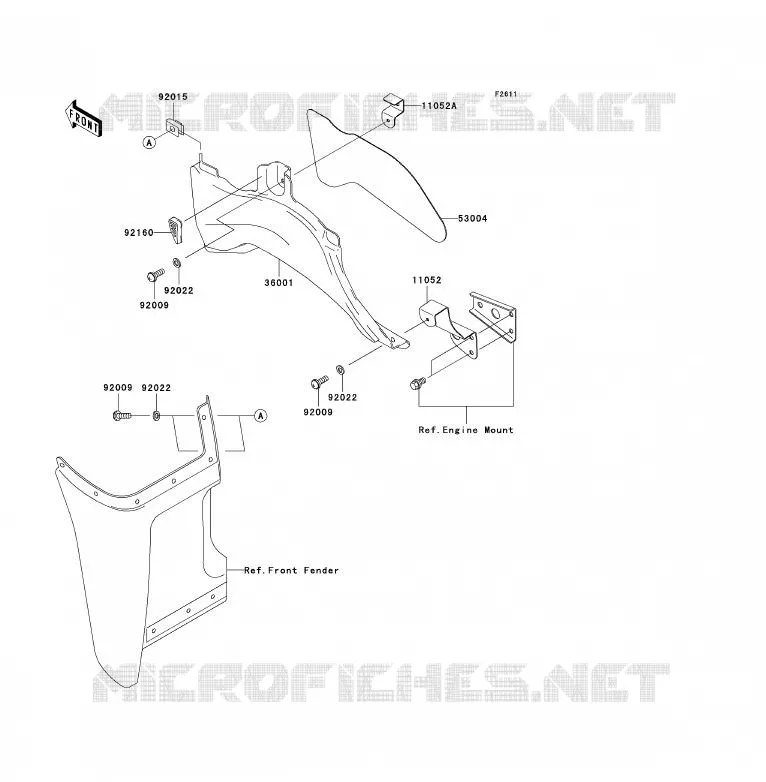 CACHE LAT&Eacute;RAL Kawasaki QUAD 360 2004 KVF360 4X4  KVF360-A2