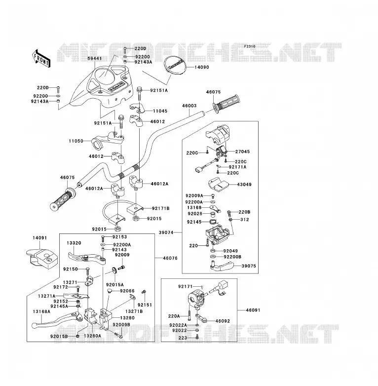GUIDON Kawasaki QUAD 360 2004 KVF360 4X4  KVF360-A2