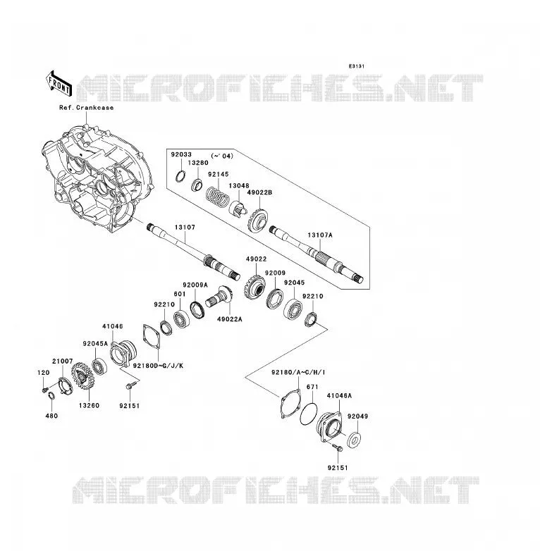 PIGNON CONIQUE AVANT Kawasaki QUAD 360 2004 KVF360 4X4  KVF360-A2