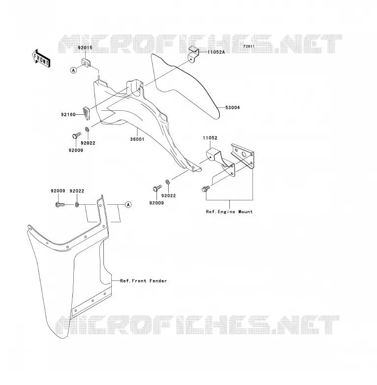CACHE LAT&Eacute;RAL Kawasaki QUAD 360 2004 KVF360 4X4  KVF360-A2