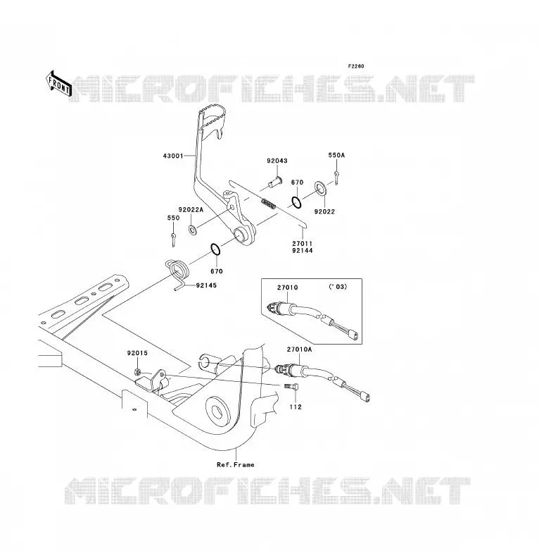 PEDALE DE FREIN Kawasaki QUAD 360 2004 KVF360 4X4  KVF360-A2
