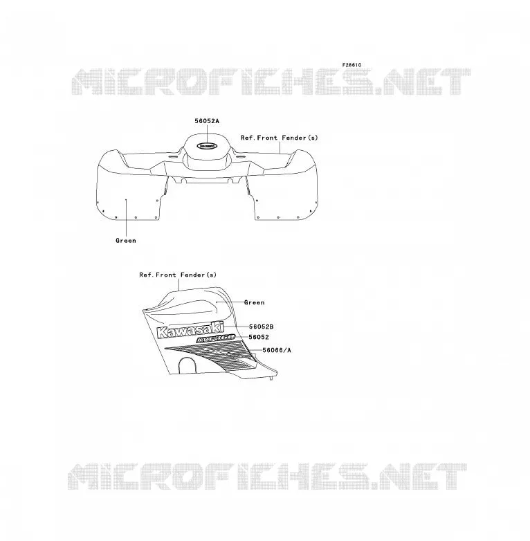 STICKER(GREEN) Kawasaki QUAD 360 2004 KVF360 4X4  KVF360-A2