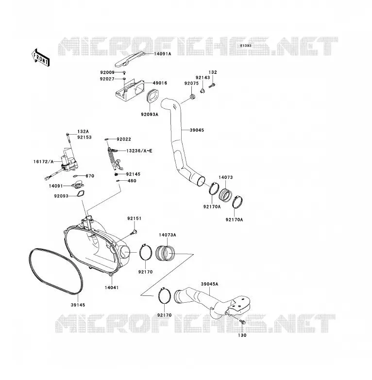 COUVERCLE CONVERTISSEUR/COURROIE Kawasaki QUAD 360 2005 KVF360 4X4  KVF360-A3