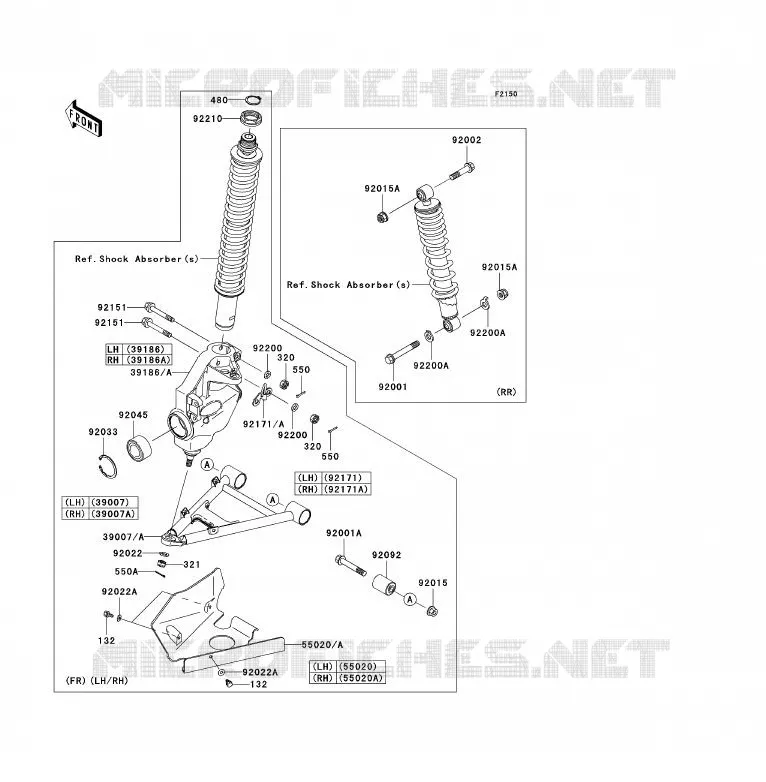 SUSPENSION Kawasaki QUAD 360 2005 KVF360 4X4  KVF360-A3