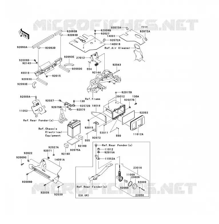 PIECE DE CADRE (COUVERTURE) Kawasaki QUAD 360 2007 KVF360 4X4  KVF360A7F