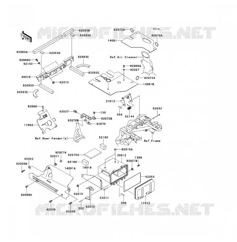 PIECE DE CADRE (COUVERTURE) Kawasaki QUAD 360 2007 KVF360 4X4  KVF360A7F