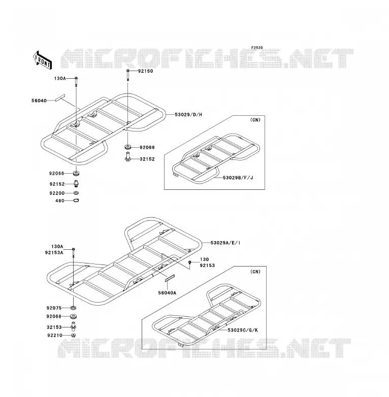PORTE BAGAGE (S) Kawasaki QUAD 360 2007 KVF360 4X4  KVF360A7F