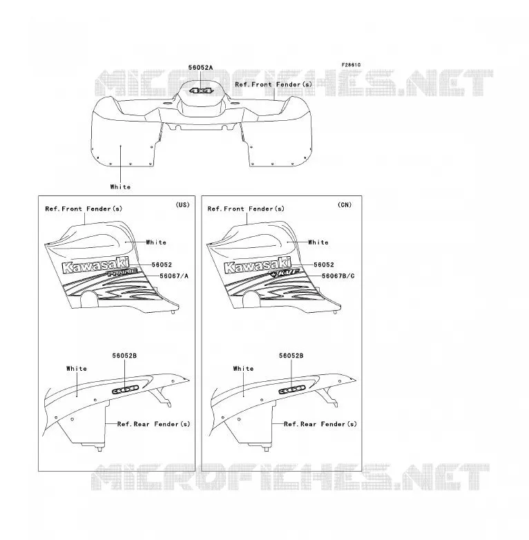 STICKER(WHITE) Kawasaki QUAD 360 2007 KVF360 4X4  KVF360A7F