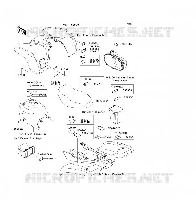 LABEL Kawasaki QUAD 360 2008 KVF360 4X4  KVF360A8F