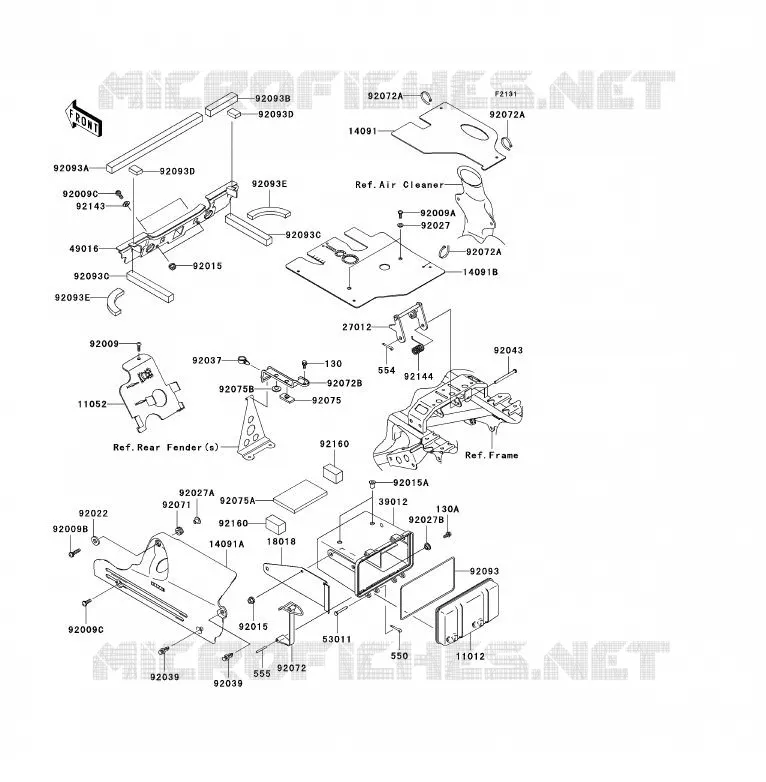 PIECE DE CADRE (COUVERTURE) Kawasaki QUAD 360 2008 KVF360 4X4  KVF360A8F