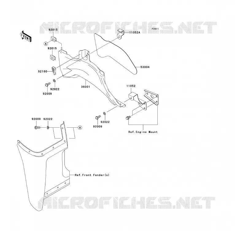 CACHE LAT&Eacute;RAL Kawasaki QUAD 360 2008 KVF360 4X4  KVF360A8F