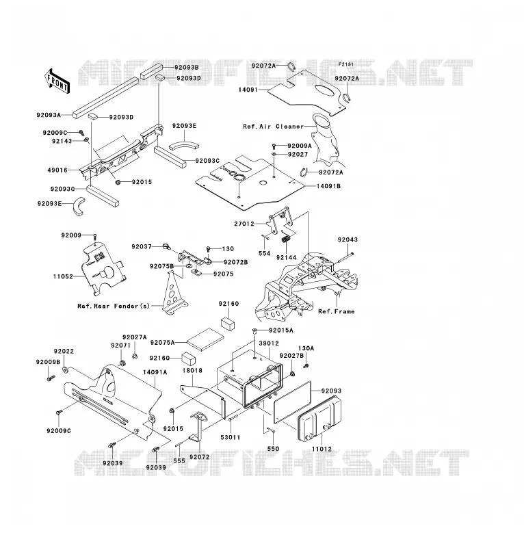 PIECE DE CADRE (COUVERTURE) Kawasaki QUAD 360 2008 KVF360 4X4  KVF360A8F
