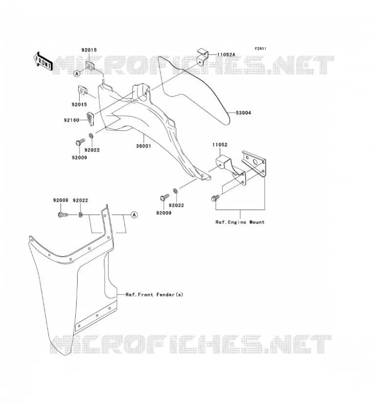 CACHE LAT&Eacute;RAL Kawasaki QUAD 360 2009 KVF360 4X4  KVF360A9F