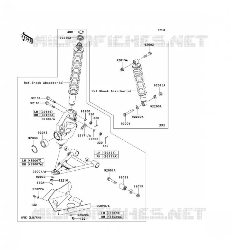 SUSPENSION Kawasaki QUAD 360 2009 KVF360 4X4  KVF360A9F