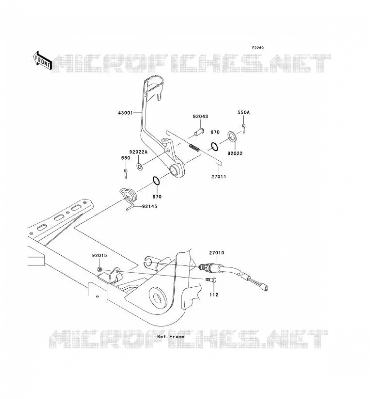 PEDALE DE FREIN Kawasaki QUAD 360 2009 KVF360 4X4  KVF360A9F
