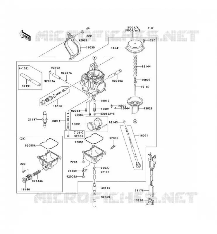 CARBURATEUR Kawasaki QUAD 360 2009 KVF360 4X4  KVF360A9F