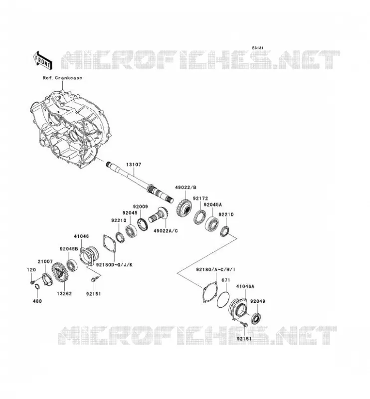PIGNON CONIQUE AVANT Kawasaki QUAD 360 2009 KVF360 4X4  KVF360A9F