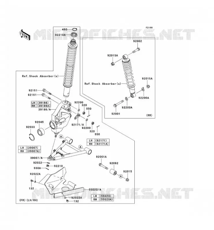 SUSPENSION Kawasaki QUAD 360 2009 KVF360 4X4  KVF360A9F