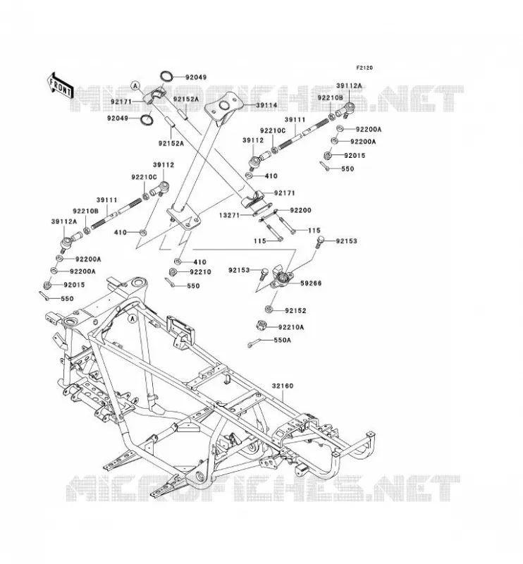 CH&Acirc;SSIS Kawasaki QUAD 360 2010 KVF360 4X4  KVF360AAF