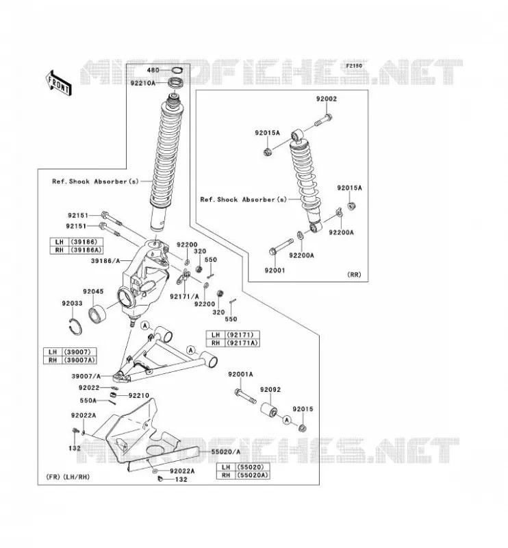 SUSPENSION Kawasaki QUAD 360 2012 KVF360 4X4  KVF360ACF