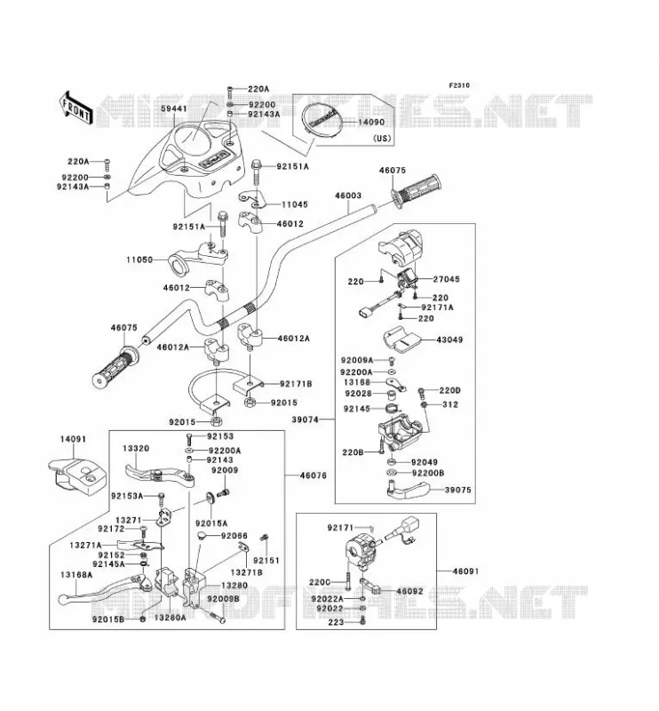 GUIDON Kawasaki QUAD 360 2012 KVF360 4X4  KVF360ACF