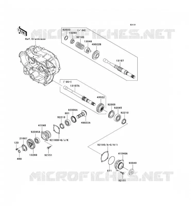 PIGNON CONIQUE AVANT Kawasaki QUAD 360 2003 KVF360  KVF360-B1
