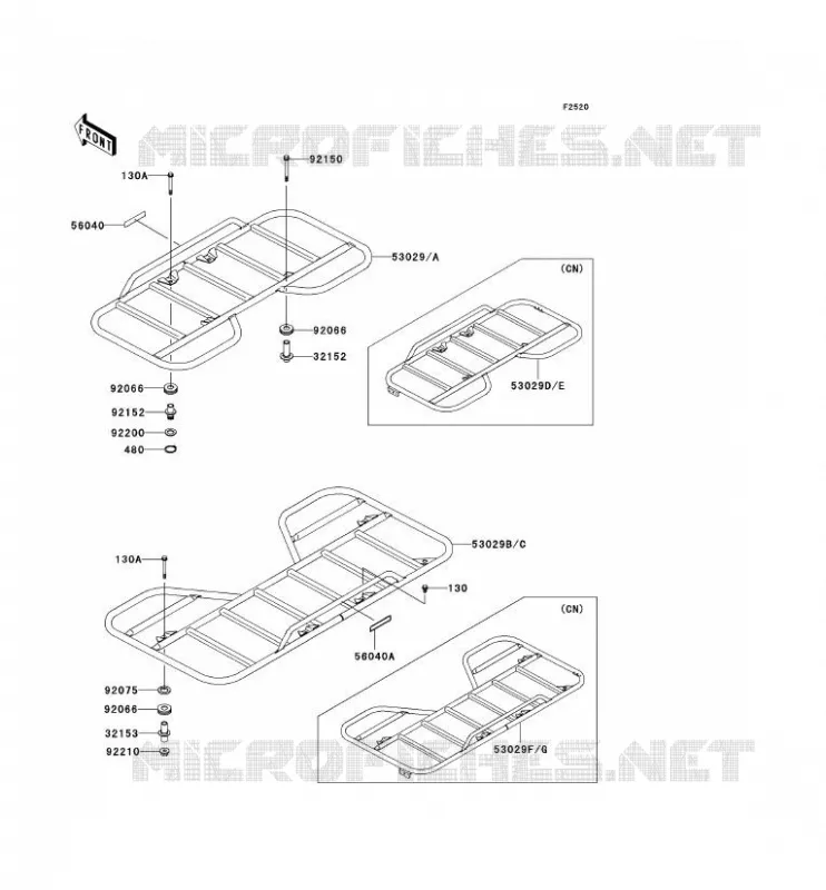 PORTE BAGAGE (S) Kawasaki QUAD 360 2003 KVF360  KVF360-B1