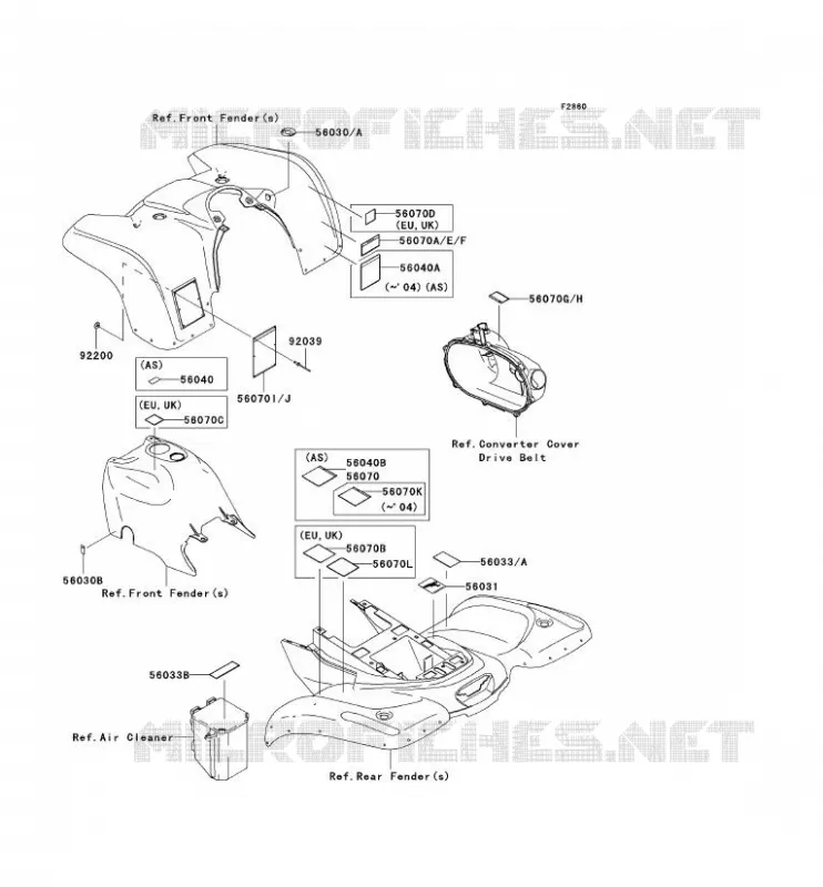 LABEL Kawasaki QUAD 360 2004 KVF360  KVF360-B2