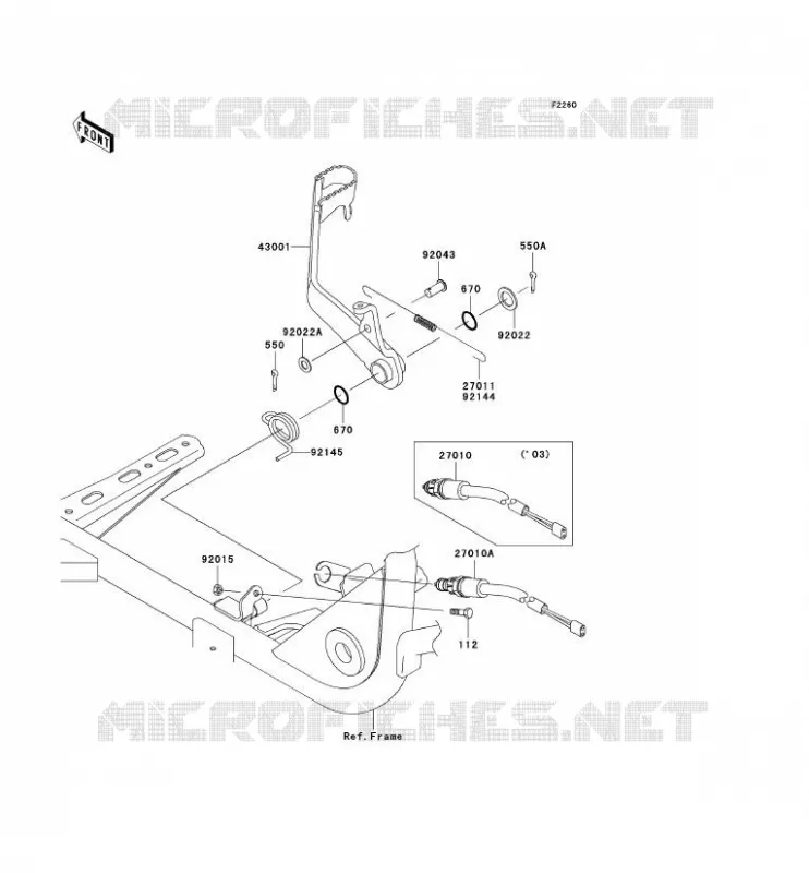 PEDALE DE FREIN Kawasaki QUAD 360 2004 KVF360  KVF360-B2
