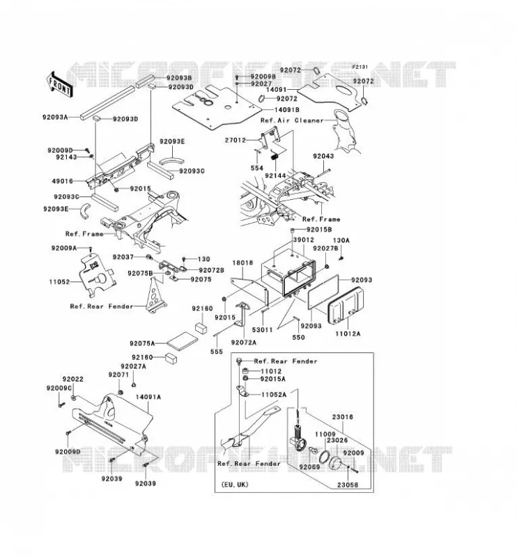 PIECE DE CADRE (COUVERTURE) Kawasaki QUAD 360 2004 KVF360  KVF360-B2