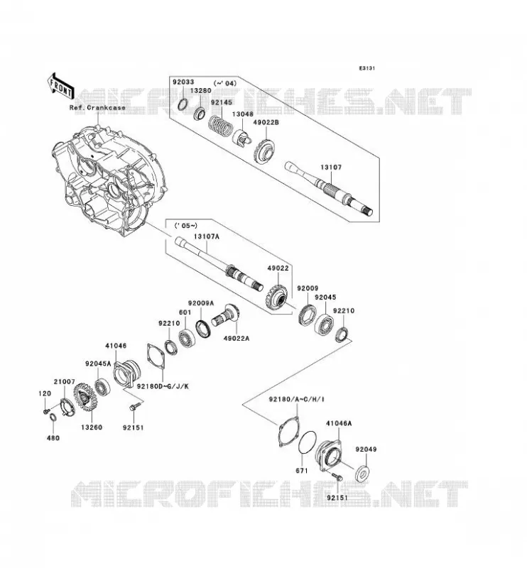PIGNON CONIQUE AVANT Kawasaki QUAD 360 2004 KVF360  KVF360-B2