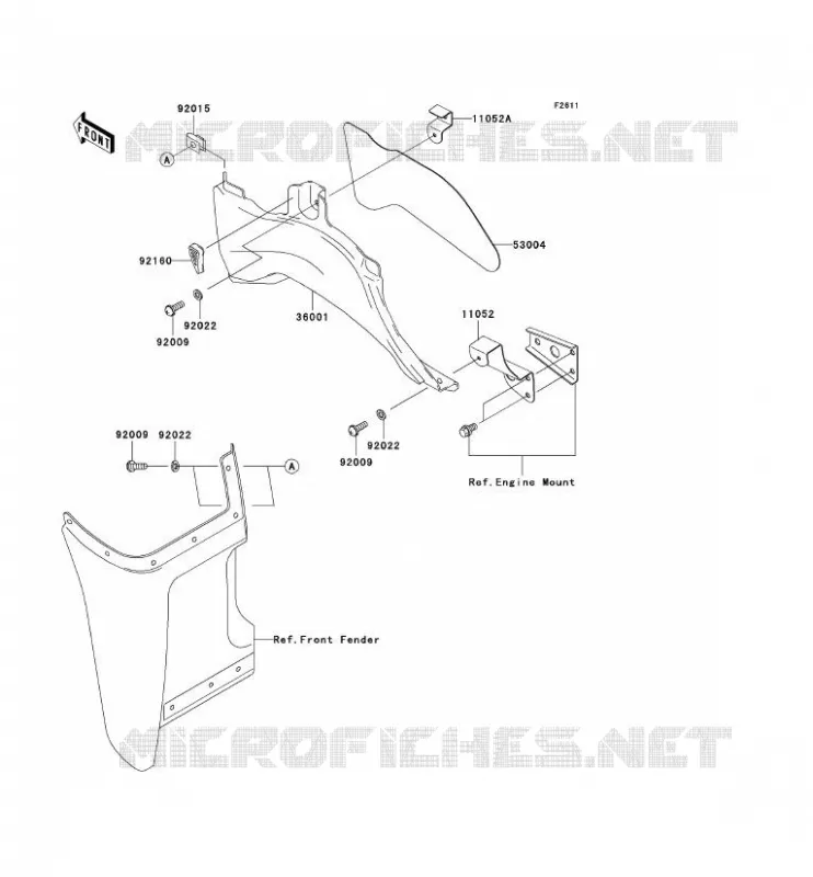 CACHE LAT&Eacute;RAL Kawasaki QUAD 360 2004 KVF360  KVF360-B2