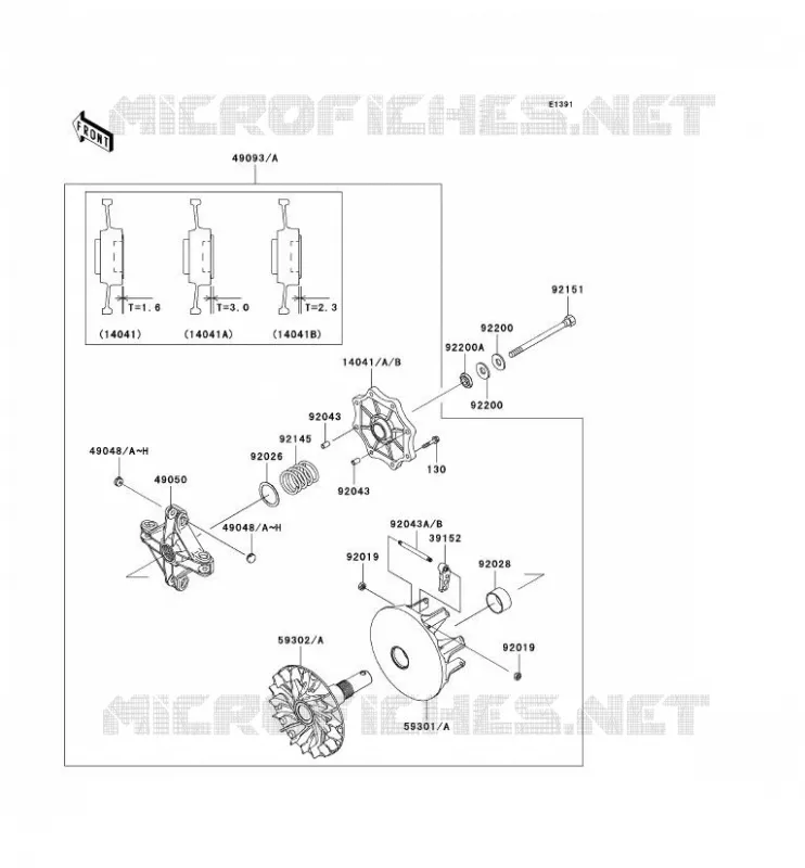 VARIATEUR Kawasaki QUAD 360 2004 KVF360  KVF360-B2