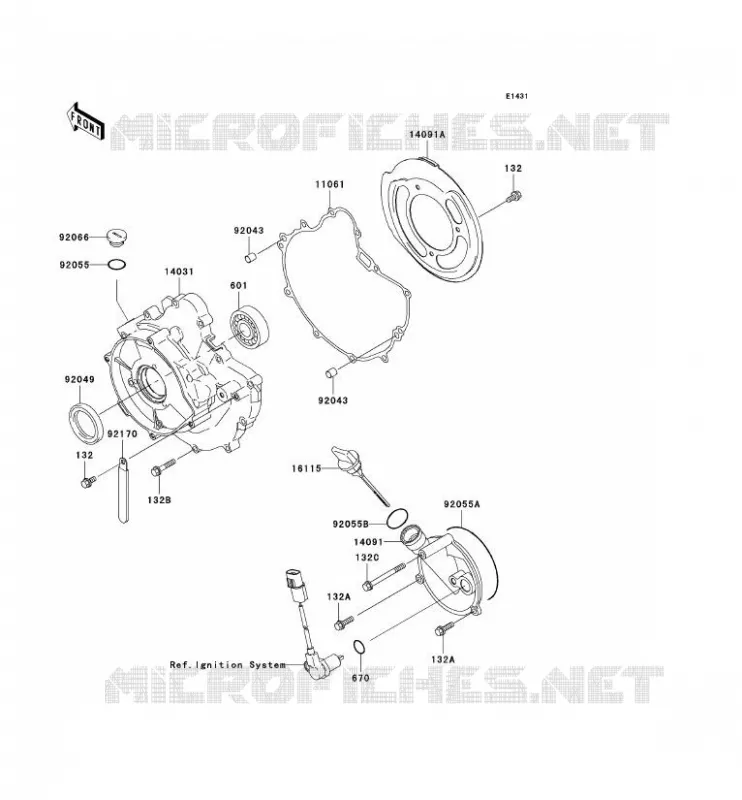 COUVERCLES MOTEUR Kawasaki QUAD 360 2005 KVF360  KVF360-B3