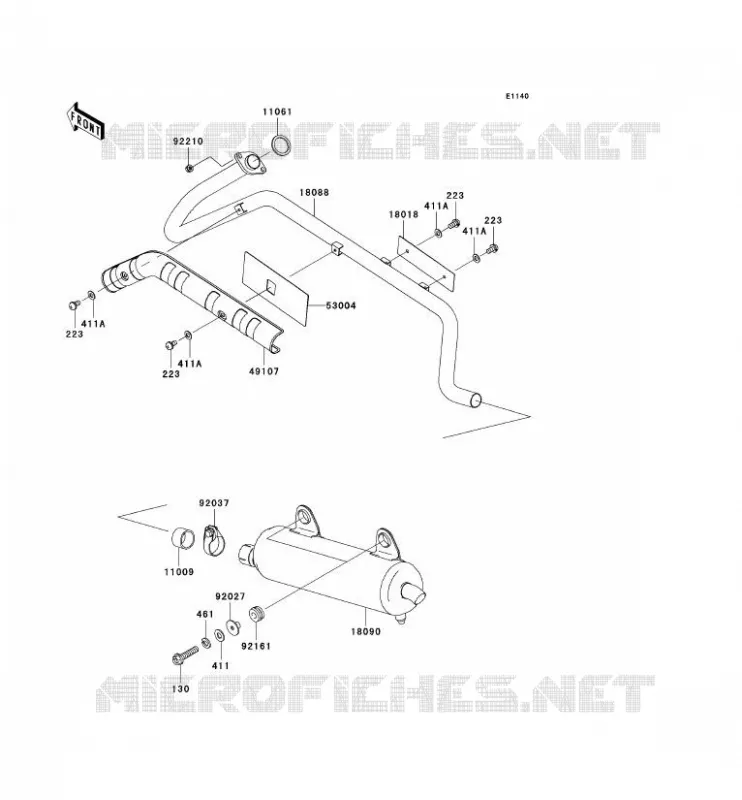 &Eacute;CHAPPEMENT Kawasaki QUAD 360 2005 KVF360  KVF360-B3