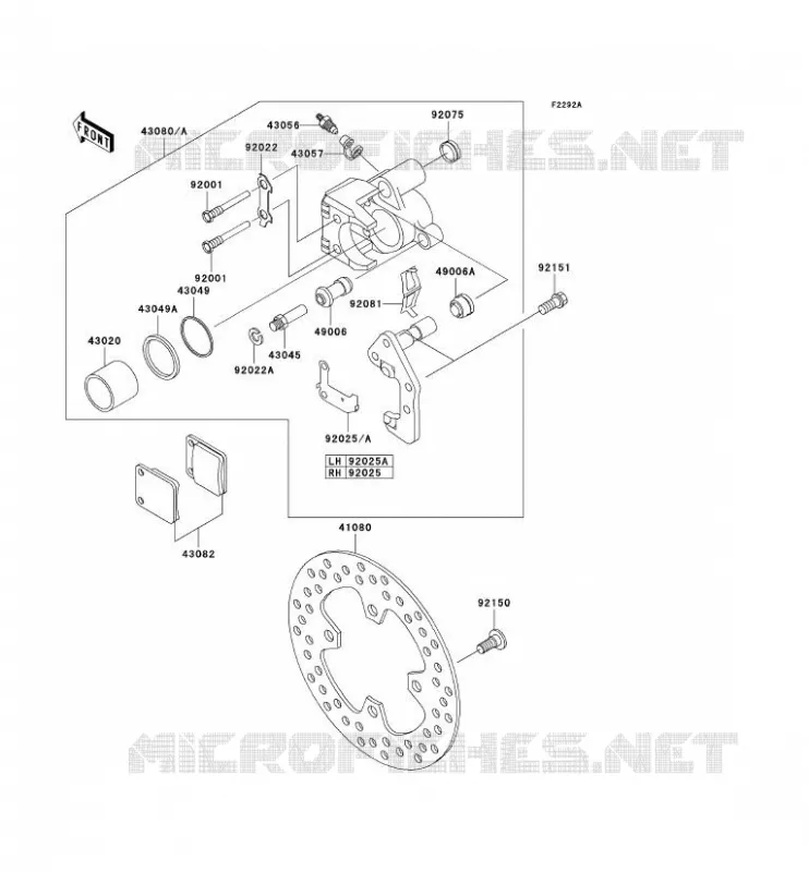 FREIN AVANT Kawasaki QUAD 360 2005 KVF360  KVF360-B3