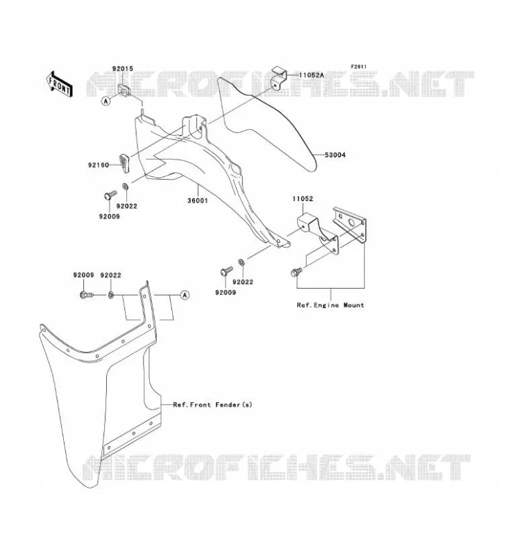 CACHE LAT&Eacute;RAL Kawasaki QUAD 360 2006 KVF360  KVF360B6F