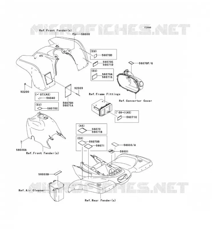 LABEL Kawasaki QUAD 360 2006 KVF360  KVF360B6F