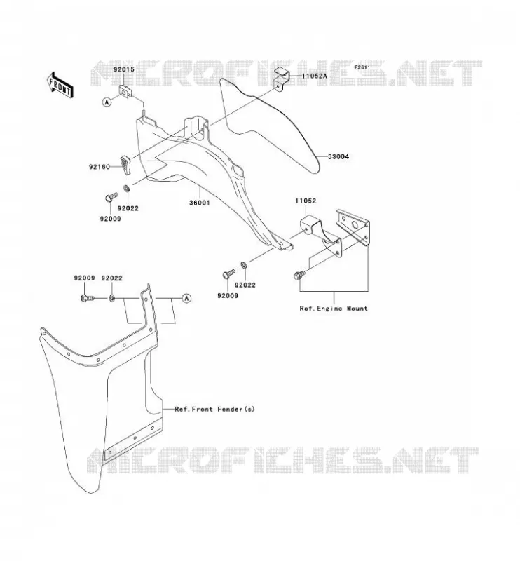 CACHE LAT&Eacute;RAL Kawasaki QUAD 360 2006 KVF360  KVF360B6F