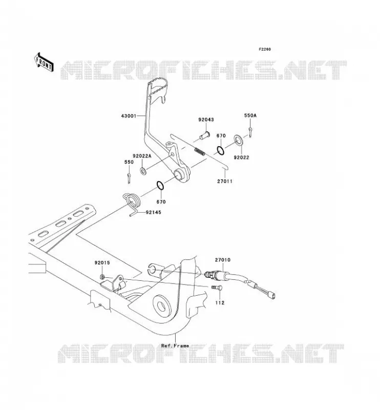 PEDALE DE FREIN Kawasaki QUAD 360 2006 KVF360  KVF360B6F