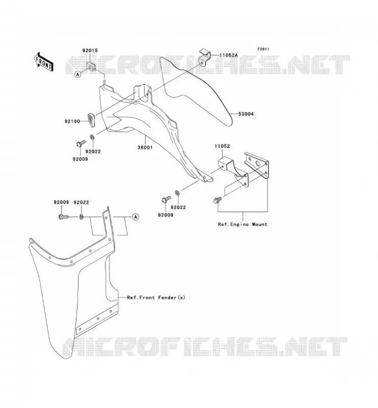 CACHE LAT&Eacute;RAL Kawasaki QUAD 360 2006 KVF360  KVF360B6F