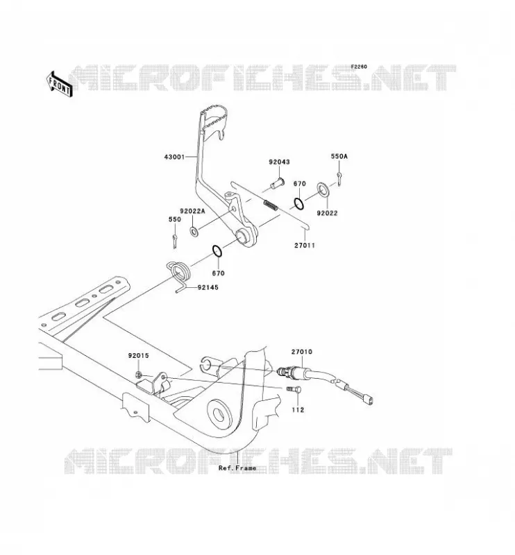 PEDALE DE FREIN Kawasaki QUAD 360 2006 KVF360  KVF360B6F