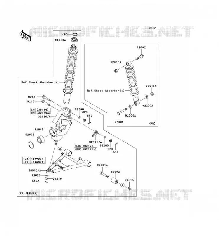 SUSPENSION Kawasaki QUAD 360 2008 KVF360  KVF360B8F