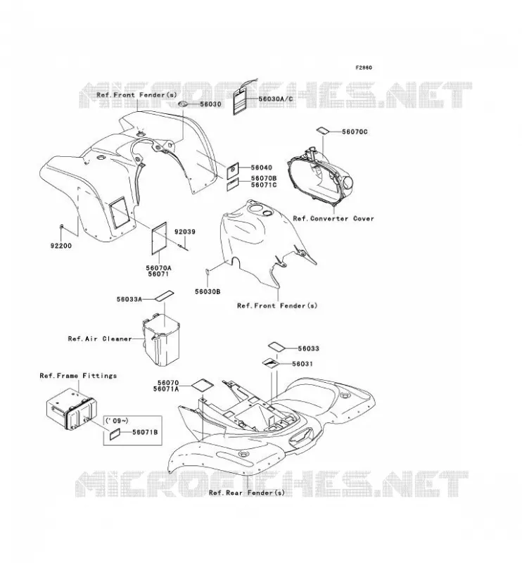 LABEL Kawasaki QUAD 360 2008 KVF360  KVF360B8F