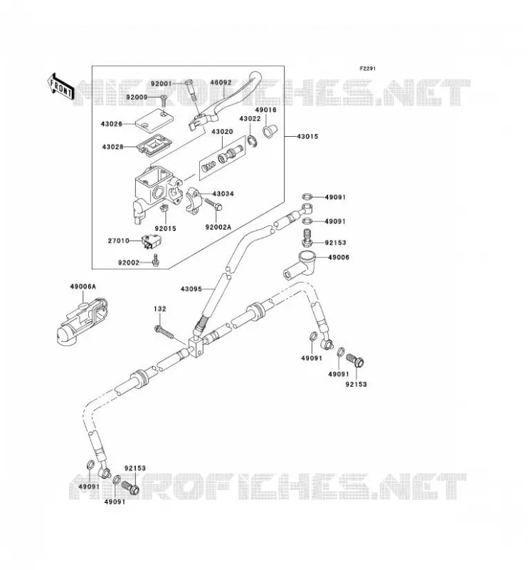 MAITRE CYLINDRE AV Kawasaki QUAD 360 2008 KVF360  KVF360B8F