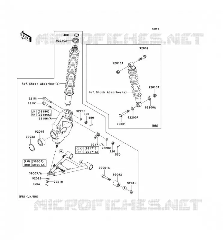 SUSPENSION Kawasaki QUAD 360 2008 KVF360  KVF360B8F