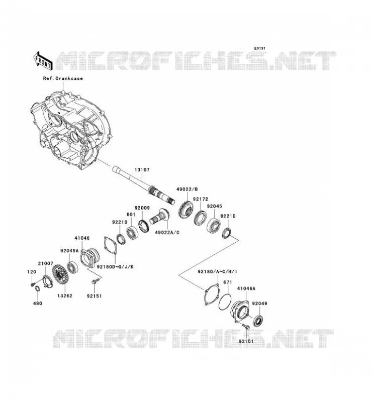 PIGNON CONIQUE AVANT Kawasaki QUAD 360 2008 KVF360  KVF360B8F
