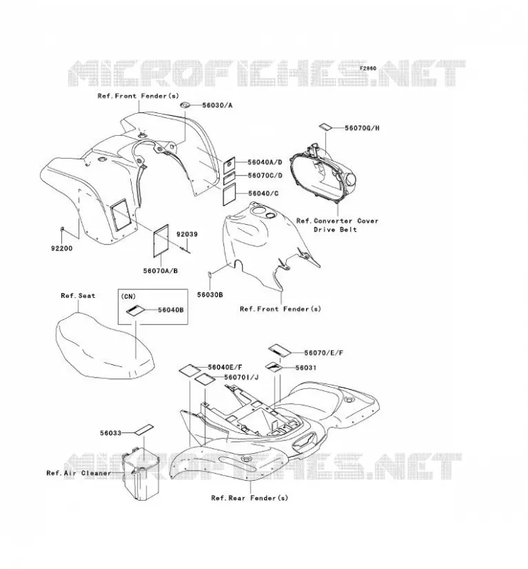 LABEL Kawasaki QUAD 360 2003 KVF360 4X4  KVF360-C1